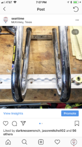 instagram screenshot of l-track wheel chock