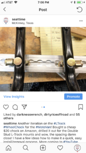 Screenshot of Instagram using double stud l-track fitting