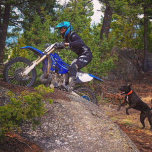 YZ 250 Two Stroke on rock for Why I Ride Project