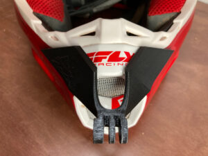 Top view of the WannaBes chin mount on an F2 Helmet