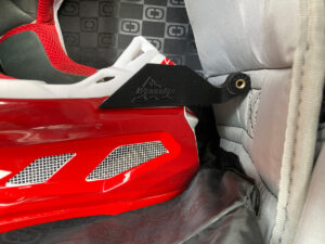 Chin mount on helmet in the gear bag.