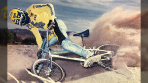 Todd 'The Cowboy' Slavik shredding on his BMX bike,