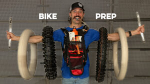 Brian Pierce of Seat Time with dirt bike tires ready for Colorado riding.