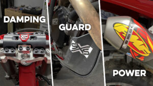 GasGas EX350F equipped with XCGEAR MAKO360, SXS skid plate, and FMF exhaust upgrades