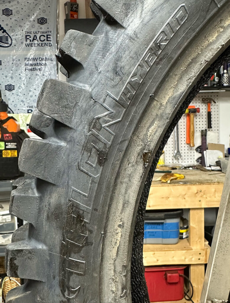 Tusk Talon Gummy Tire showing Talon Hybrid logo