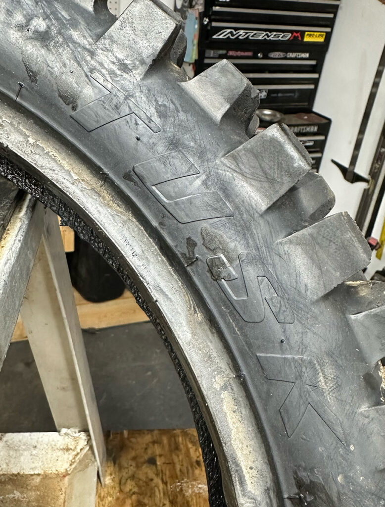 Tusk Talon Gummy Tire showing Tusk logo