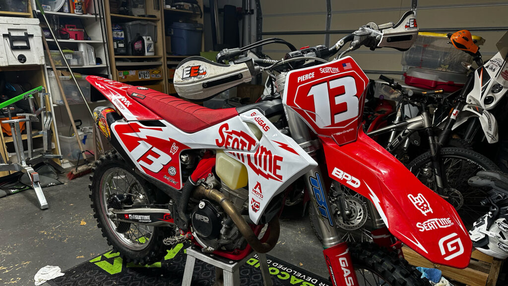 GasGas EX350F with new graphics installed from BikeGraphix.