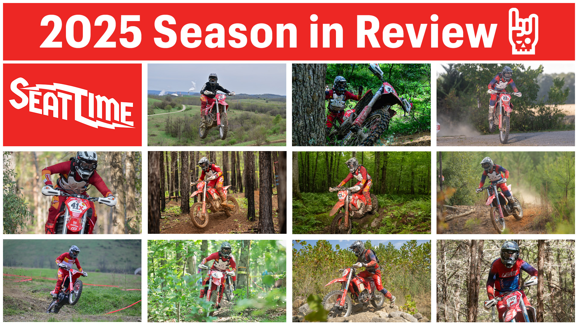 Enduro highlight collage of race recap images from Seat Time.